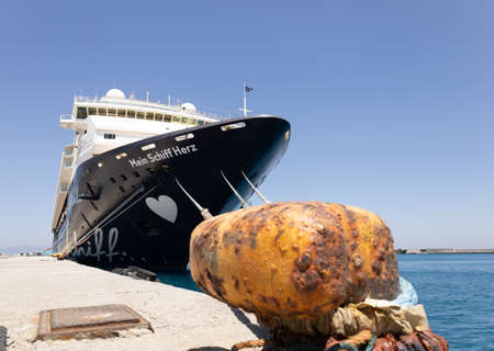 Rhodes, Greece - May 07, 2022 - The ship "Mein Schiff Herz" of the shipping company "TUI Cruises" is in the portのeditorial素材