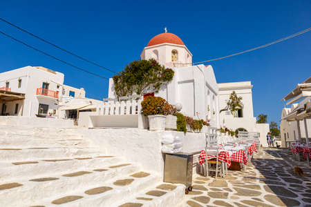 Mykonos, Greece - May 3, 2022 - Inside the old town of Mykonos on the Greek island of the same name, Mykonosのeditorial素材