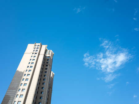 Blue sky and white clouds in Beijing, Chinaのeditorial素材