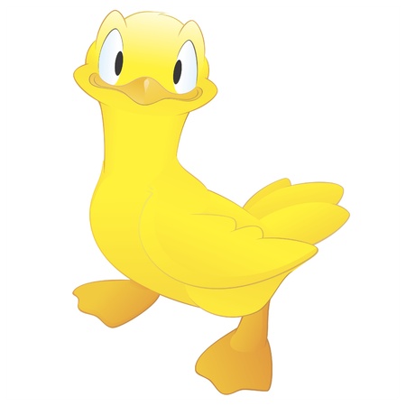 illustration of a cute cartoon duck. Grouped for easy editingのイラスト素材
