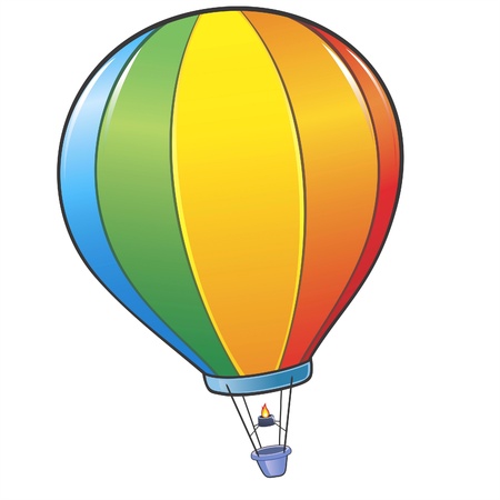 illustration of a colorful cartoon hot air balloonのイラスト素材