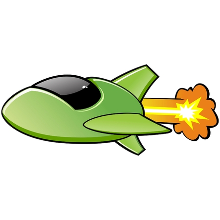 Vector illustration of a cartoon spaceship  No radial gradient, transparency, gradient mesh  Created in Adobe Illustratorのイラスト素材