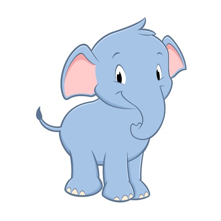 Vector illustration of a cute baby elephant for design elementのイラスト素材