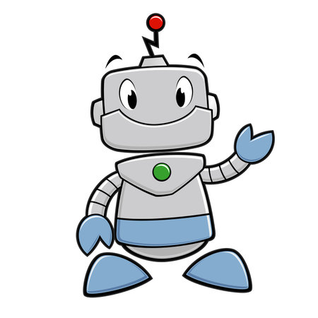 Vector illustration of a smiling funny robotのイラスト素材