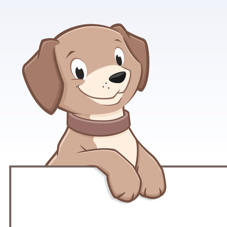 Cute cartoon dog for frame border elementのイラスト素材