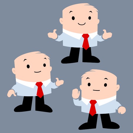 Cartoon vector illustration of businessman for presentation design elementのイラスト素材