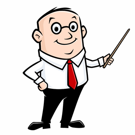 Cartoon vector illustration of a teacher for design elementのイラスト素材