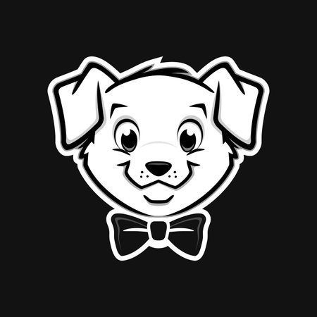 Cartoon vector puppy dog icon for design elementのイラスト素材