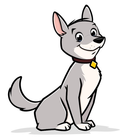 Vector illustration of a happy dog for design elementのイラスト素材