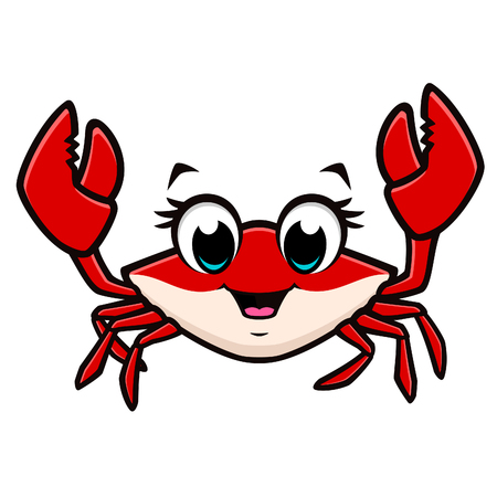 Vector illustration of a cute crab for design elementのイラスト素材