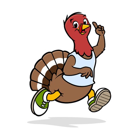 Vector illustration of a funny turkey runningのイラスト素材