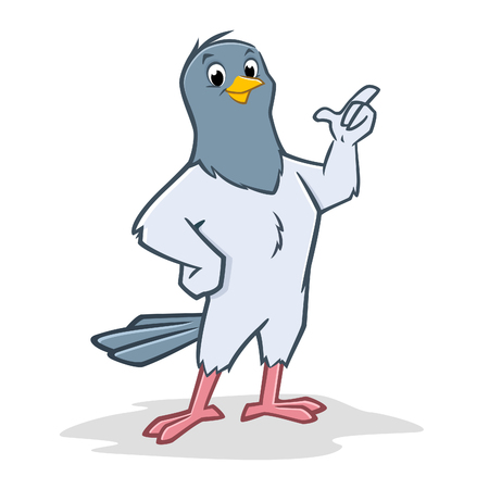 Vector illustration of a happy pigeon  for design elementのイラスト素材