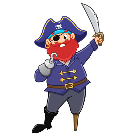Vector illustration of a funny pirate for design elementのイラスト素材
