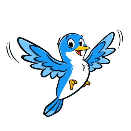 Vector illustration of a cute cartoon bird for design elementのイラスト素材