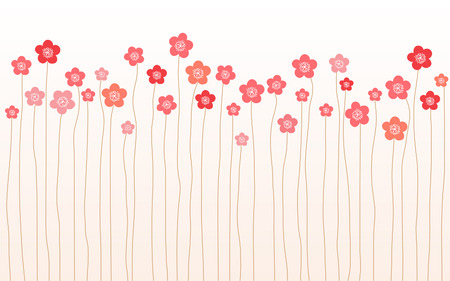 Horizontal pink Sakuraのイラスト素材