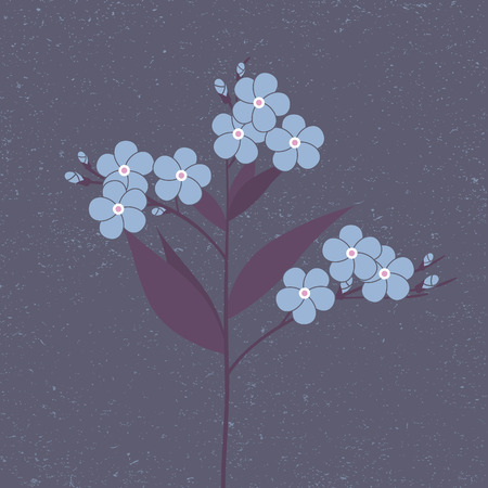 Blue flower in flat styleのイラスト素材