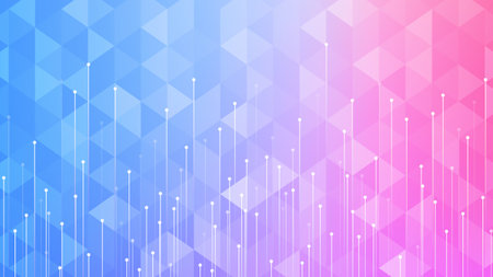 Abstract background, white transparent triangle shape on blue and pink gradient with group of motion...