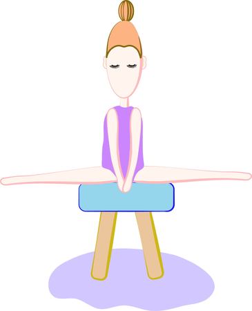 Gymnastics cartoon isolated on white background, vector illustration.のイラスト素材
