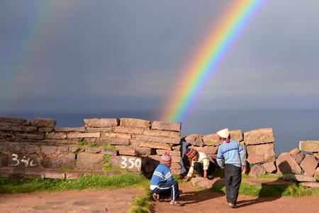 Boys and rainbowのeditorial素材