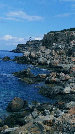 A lighthouse in solitudeの写真素材