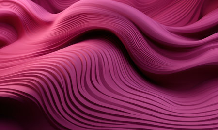 abstract background with smooth wavy lines in pink colors. created using generative AI tools.の素材