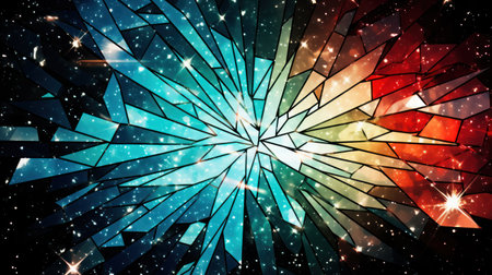 abstract background with triangles and stars in the blue and red colors. created using generative AI toolsの素材