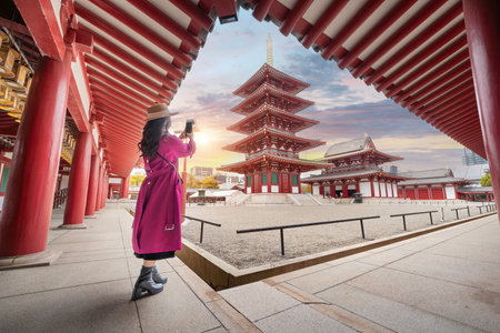 Shitennoji Temple in Osaka, japanの写真素材