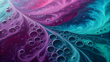 Abstract colorful background with water drops. Fantasy fractal design for greeting cards or t-shirtsの素材