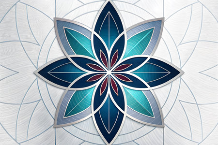 Abstract blue flower on white background. Vector illustration. Eps 10.の素材