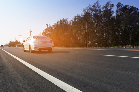 Car driving on road,Car drive on high way roadの写真素材