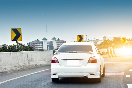 Car driving on high way road,Car a lot on the roadの写真素材