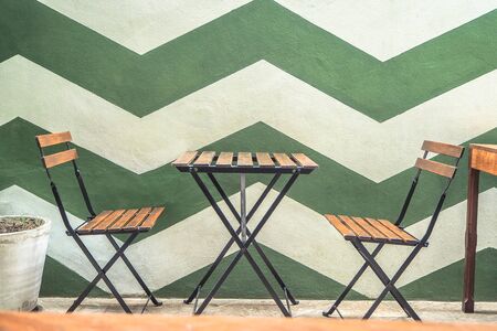 Table Chair set in bright room minimalの写真素材