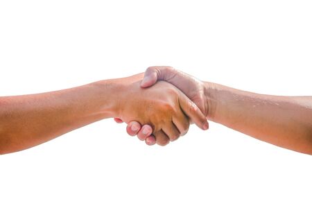 People shaking hands communicate the meaning of unity Business cooperation success teamworkの写真素材