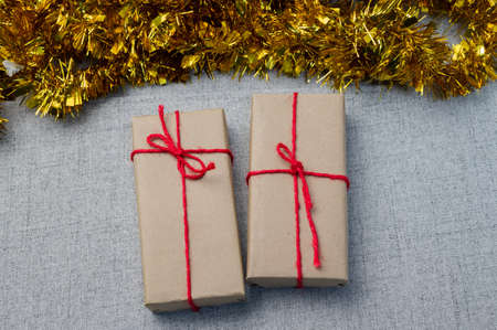 gift box, new year gift box, Christmas gift box ,copy space. Christmas, hew year, birthday concept.の写真素材