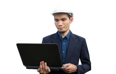 Worker Engineer Engineering Architecture construction on white backgroundの写真素材