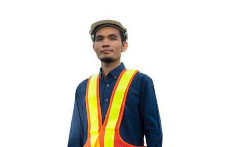 Worker Engineer Engineering Architecture construction on white background