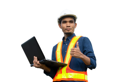 Worker Engineer Engineering Architecture construction on white background
