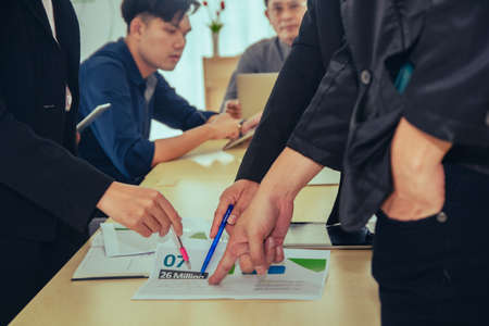 Teamwork business meeting business report in officeの写真素材