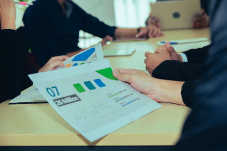 Teamwork business meeting business report in officeの写真素材