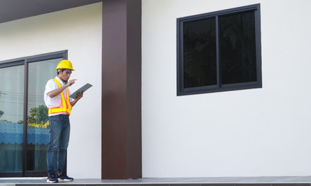 Engineer inspection at home real estateの写真素材