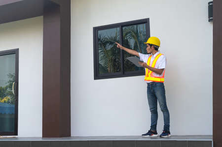 Engineer inspection at home real estateの写真素材