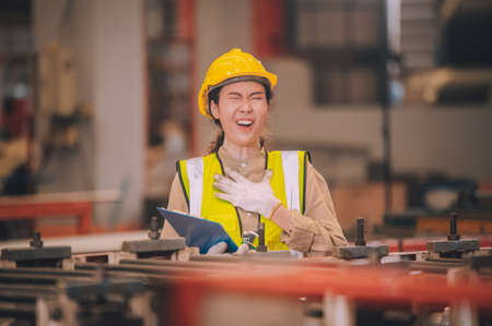 Asian women engineer working in factory Thailand EEC projectの写真素材