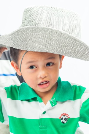 little boy isolated on white backgroundの写真素材