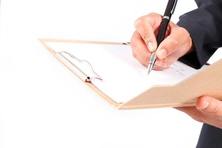 Businessman working with documents sign up contractの写真素材