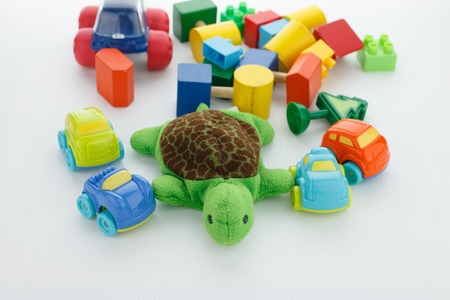 toys collection isolated on white backgroundの写真素材