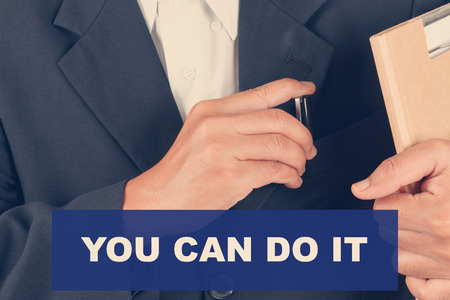 you can do it quotes - Business man background-retro filterの写真素材