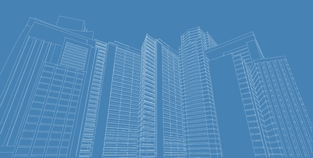 3D illustration architecture building perspective lines, modern urban architecture abstract background design. Architecture building 3d illustration ,Abstract Architecture Background.の写真素材