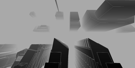 3D illustration architecture building perspective lines, modern urban architecture abstract background design. Architecture building 3d illustration ,Abstract Architecture Background.の写真素材