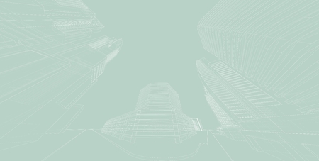3D illustration architecture building perspective lines, modern urban architecture abstract background design. Architecture building 3d illustration ,Abstract Architecture Background.の写真素材