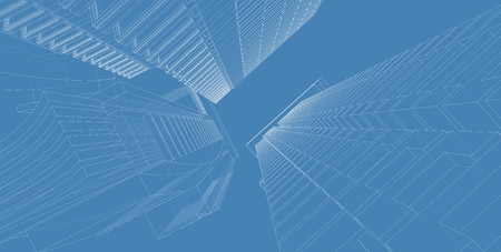 3D illustration architecture building perspective lines, modern urban architecture abstract background design. Architecture building 3d illustration ,Abstract Architecture Background.の写真素材